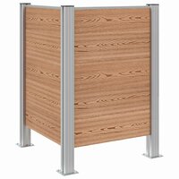 Afvalbak Schutting Bruin 85 x 85 x 115 cm Aluminium en WPC 2