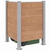 Afvalbak Schutting Bruin 85 x 85 x 115 cm Aluminium en WPC 3