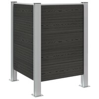 Afvalbak Schutting Grijs 85 x 85 x 115 cm Aluminium en WPC 2