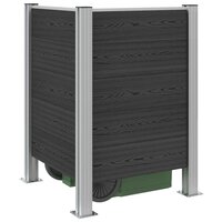 Afvalbak Schutting Grijs 85 x 85 x 115 cm Aluminium en WPC 3