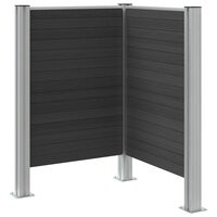 Afvalbak Schutting Grijs 85 x 85 x 115 cm Aluminium en WPC 5