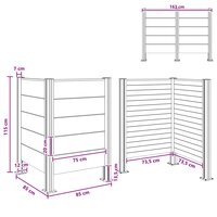 Afvalbak Schutting Grijs 85 x 85 x 115 cm Aluminium en WPC 9