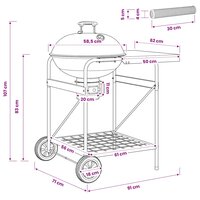 Houtskoolgrill met Rookbuizen 91 x 71 x 107 cm Staal Zwart 9