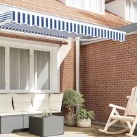 Luifeldoek volant Blauw en Wit 230 x 20 cm Polyester 3