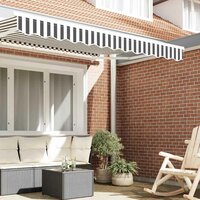 Luifeldoek volant Antraciet en Wit 230 x 20 cm 3