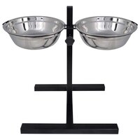 Voerstand en kom met hondenvoer Zilver en Zwart 57,5 x 26 cm 4