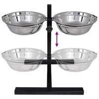 Voerstand en kom met hondenvoer Zilver en Zwart 50 x 29 cm 8