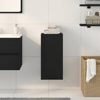 Wandkast zwart eiken 32x20x67 cm bewerkt hout 3