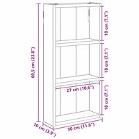 Badkamerwandkast Oudhout 30 x 10 x 60,5 cm Geconstrueerd hout 9
