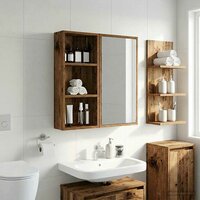 Badkamerwandkast Oudhout 30 x 14 x 70 cm Geconstrueerd hout 4