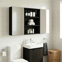 Badkamerwandkast Zwarte Eik 40 x 10 x 50 cm Geconstrueerd hout 5