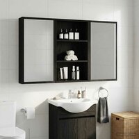 Badkamerwandkast Zwarte Eik 40 x 14 x 70 cm Geconstrueerd hout 5
