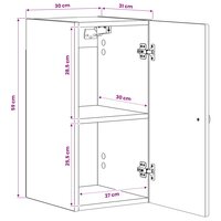 Badkamerwandkast EDE Oud hout 30 x 31 x 59 cm Bewerkt hout 9