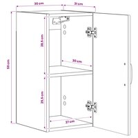 Badkamerwandkast HAARLEM Oud hout 30 x 31 x 59 cm Bewerkt hout 9