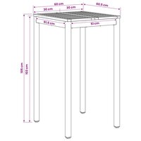 Tuin Bartafel Naturel en Zwart 60 x 60,5 x 105 cm 8