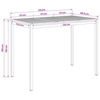 Tuin Bartafel Natuurlijk en Wit 141 x 80,5 x 105 cm 9