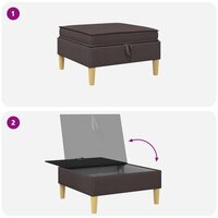 Hocker met Opslag Donkerbruin Stof 8