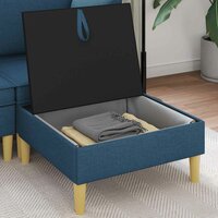 Hocker met Opslag Blauw Stof 3