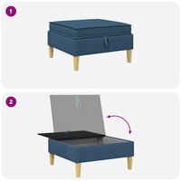 Hocker met Opslag Blauw Stof 8
