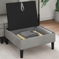 Hocker met Opslag Lichtgrijs Fluweel 3