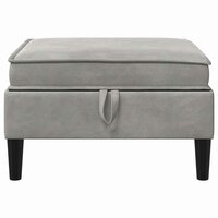 Hocker met Opslag Lichtgrijs Fluweel 4
