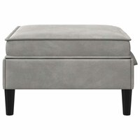 Hocker met Opslag Lichtgrijs Fluweel 5
