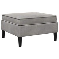 Hocker met Opslag Lichtgrijs Fluweel 6