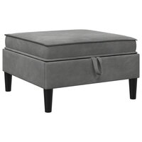 Hocker met Opslag Donkergrijs Fluweel 2