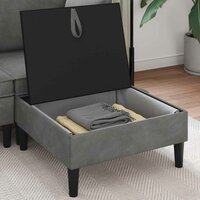 Hocker met Opslag Donkergrijs Fluweel 3