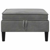 Hocker met Opslag Donkergrijs Fluweel 4