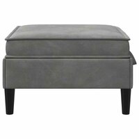 Hocker met Opslag Donkergrijs Fluweel 5