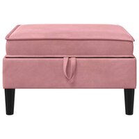 Hocker met Opslag Roze Fluweel 4
