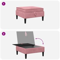 Hocker met Opslag Roze Fluweel 8