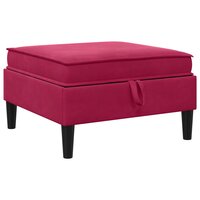 Hocker met Opslag Wijnrood Fluweel 2