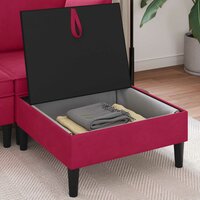 Hocker met Opslag Wijnrood Fluweel 3