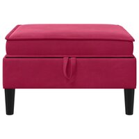 Hocker met Opslag Wijnrood Fluweel 4