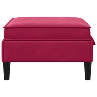 Hocker met Opslag Wijnrood Fluweel 5