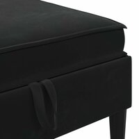 Hocker met Opslag Zwart Fluweel 7