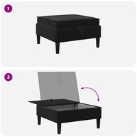 Hocker met Opslag Zwart Fluweel 8