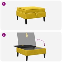 Hocker met Opslag Geel Fluweel 8