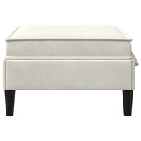 Hocker met Opslag Cr&egrave;mekleurig Fluweel 5
