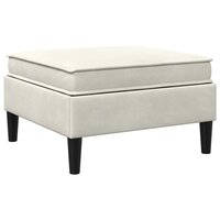 Hocker met Opslag Cr&egrave;mekleurig Fluweel 6