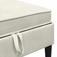 Hocker met Opslag Cr&egrave;mekleurig Fluweel 7