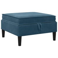 Hocker met Opslag Blauw Fluweel 2