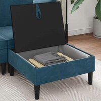Hocker met Opslag Blauw Fluweel 3