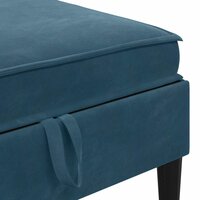 Hocker met Opslag Blauw Fluweel 7