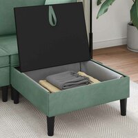 Hocker met Opslag Zeegroen Fluweel 3