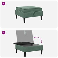 Hocker met Opslag Zeegroen Fluweel 8