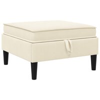 Hocker met Opslag Cr&egrave;mekleurig Fluweel 2
