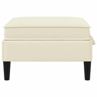 Hocker met Opslag Cr&egrave;mekleurig Fluweel 5